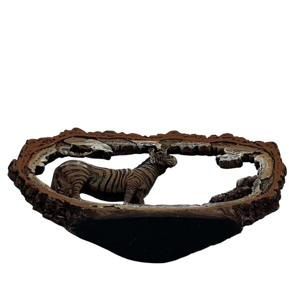 Wildlife Collectibles Hand Carved Bark Zebra Sculpture 7.5"x5" Unique By Horiz - Picture 13 of 14